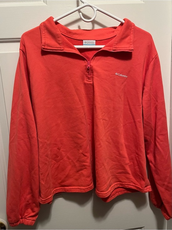 Columbia Tops - Columbia Women's Coral-Red Quarter-Zip Fleece Pullover NWOT Size XXL